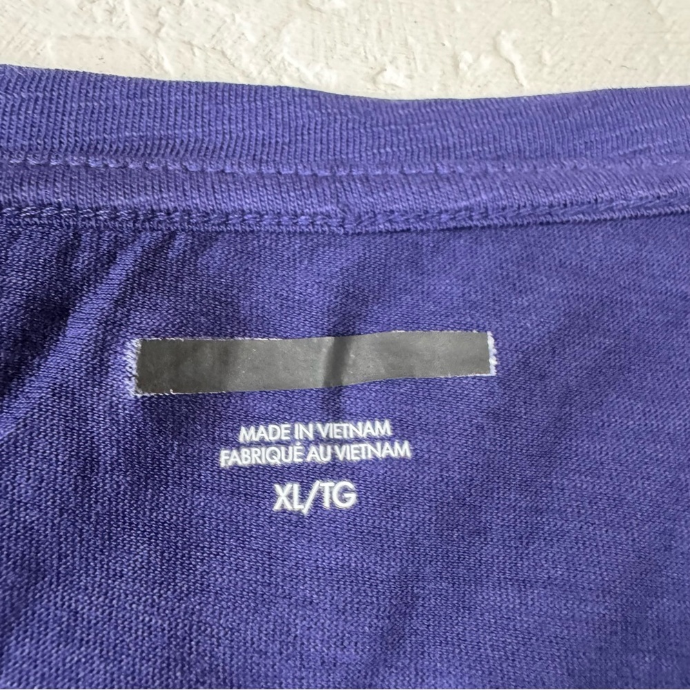 Eileen Fisher Shirt Knit Top Tee Organic Cotton Slub Long Sleeve Dark Purple - Picture 8 of 8